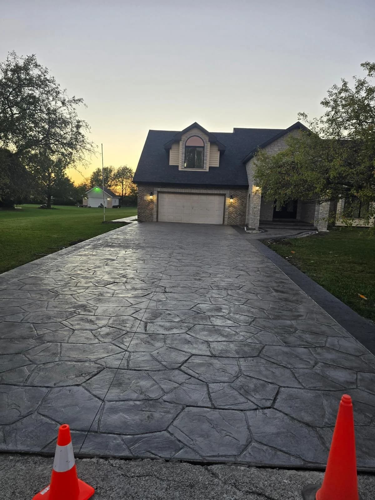 Stamped concrete wall