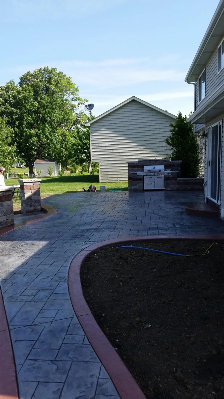 Concrete patio installation
