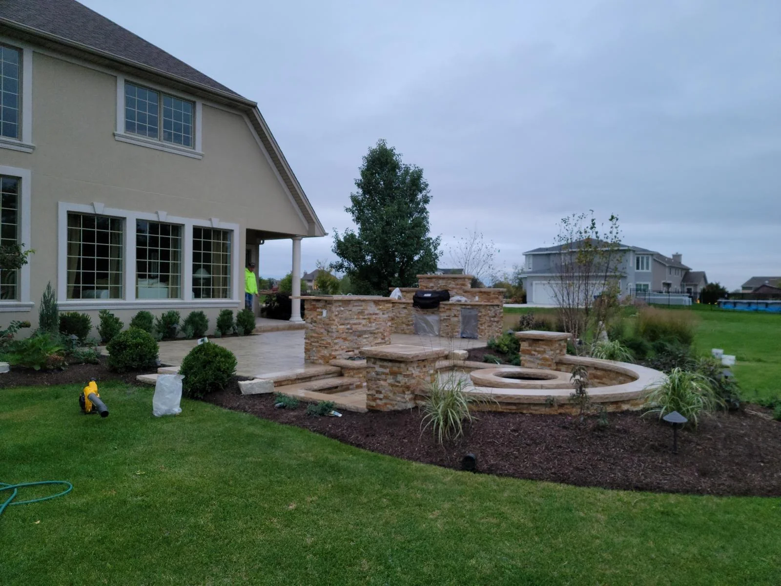 Outdoor patio and landscape area